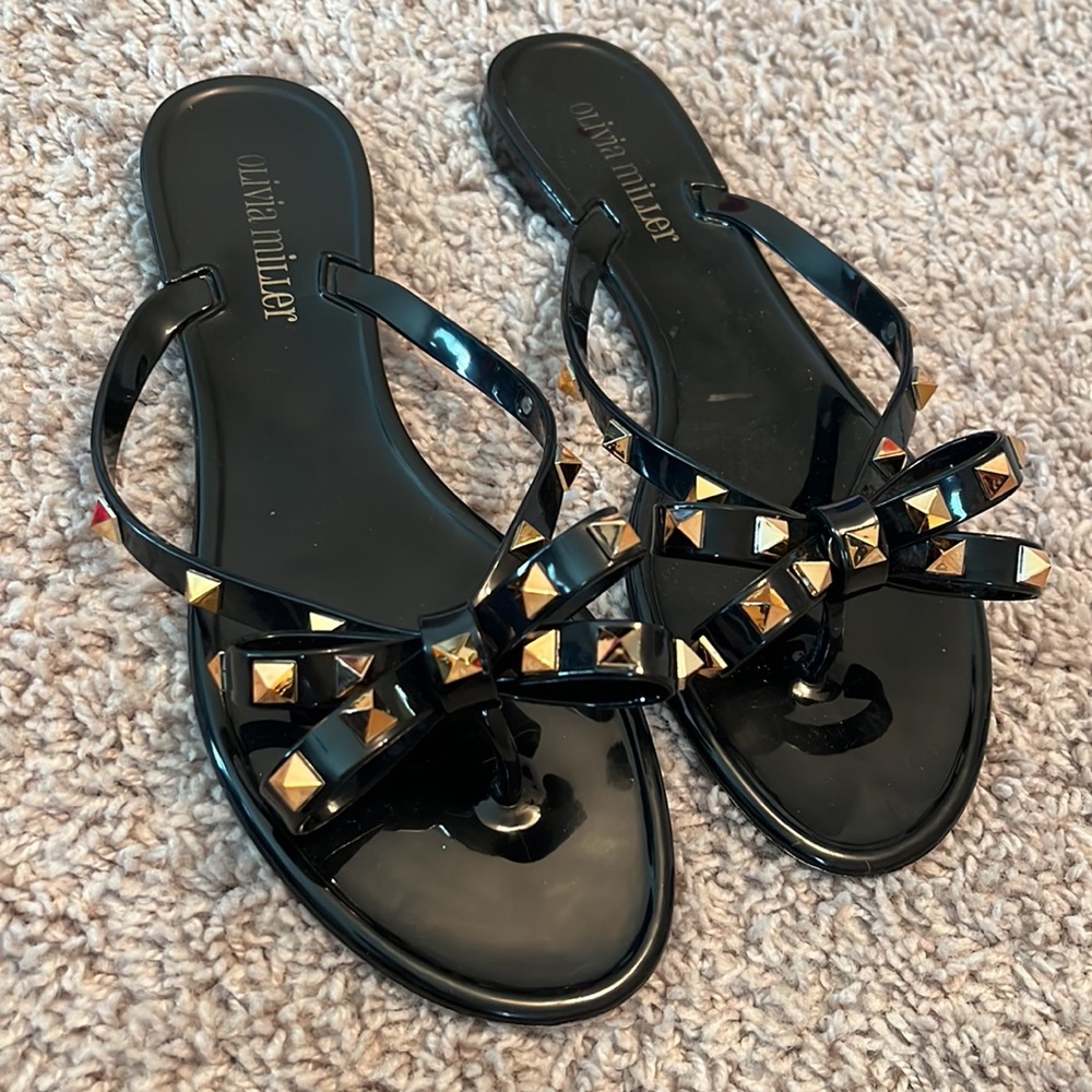 Black studded sandals